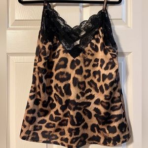 Cheetah print tank top with lace from Davi & Dani Size Medium